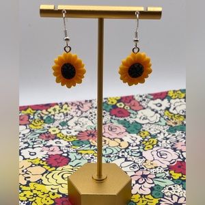 3 for $12 - Sunflower Sterling Silver Earrings